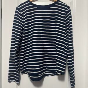 Sonoma Navy White Striped Long Sleeve Tee XL Casual Lightweight Top Women